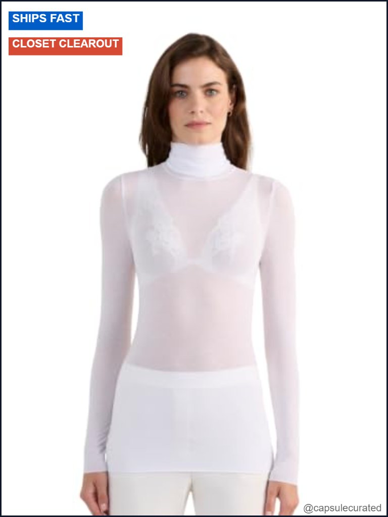 Modal Cashmere Ultralight Long Sleeve High-Neck Top